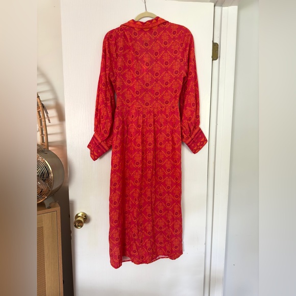 Farm Rio Long-Sleeve V-Neck Midi Dress - Picture 5 of 6